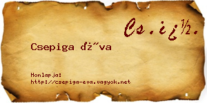Csepiga Éva névjegykártya